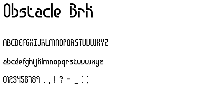 Obstacle BRK font